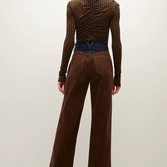 Veronica Beard Neeta Stirrup-Print Ruched Top NWT - Picture 2 of 7